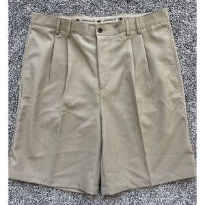 CARIBBEAN Joe Men's‎ Casual Shorts 36 Beach Golf Wear Pleated Khaki Tan